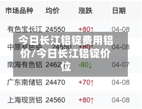 今日长江铝锭费用铝价/今日长江铝锭价位-第3张图片