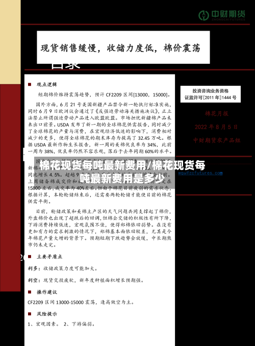 棉花现货每吨最新费用/棉花现货每吨最新费用是多少-第2张图片