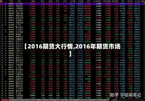 【2016期货大行情,2016年期货市场】