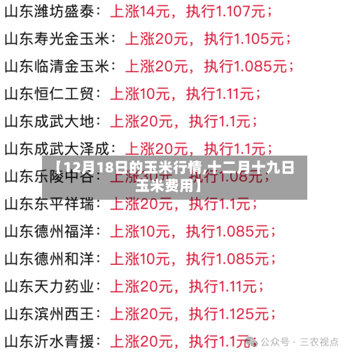 【12月18日的玉米行情,十二月十九日玉米费用】-第2张图片