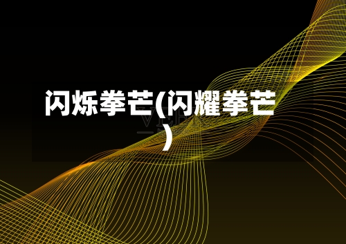 闪烁拳芒(闪耀拳芒)-第3张图片