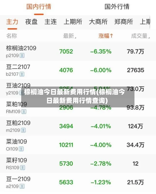 棕榈油今日最新费用行情(棕榈油今日最新费用行情查询)-第2张图片