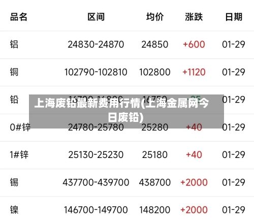 上海废铅最新费用行情(上海金属网今日废铅)