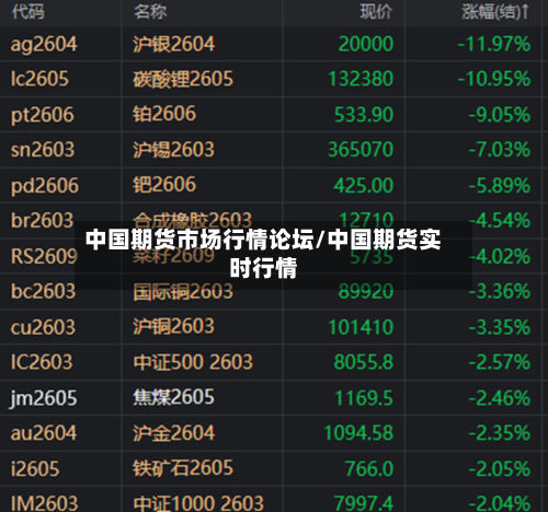 中国期货市场行情论坛/中国期货实时行情