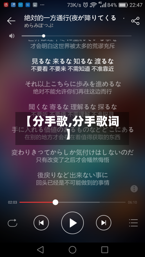 【分手歌,分手歌词】