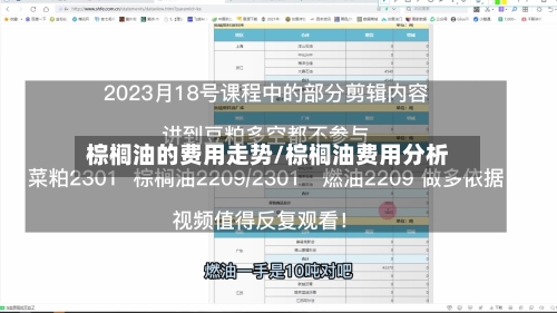 棕榈油的费用走势/棕榈油费用分析-第2张图片