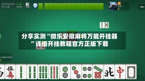 分享实测“微乐安徽麻将万能开挂器”详细开挂教程官方正版下载-第3张图片