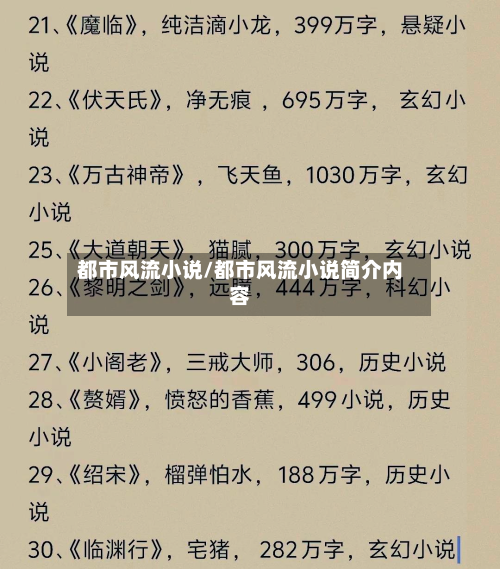 都市风流小说/都市风流小说简介内容