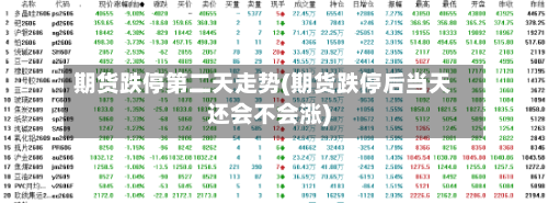 期货跌停第二天走势(期货跌停后当天还会不会涨)-第2张图片