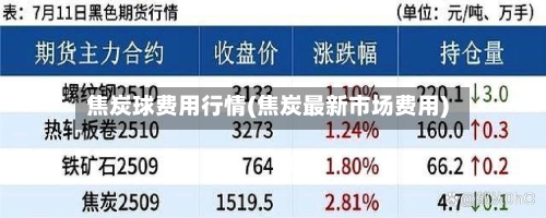 焦炭球费用行情(焦炭最新市场费用)