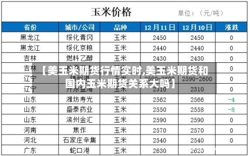【美玉米期货行情实时,美玉米期货和国内玉米期货关系大吗】-第2张图片