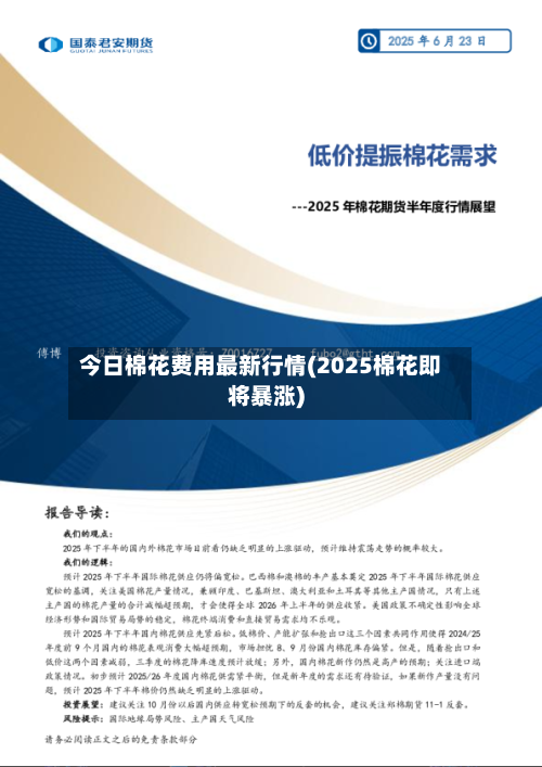 今日棉花费用最新行情(2025棉花即将暴涨)-第2张图片
