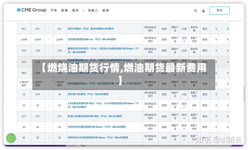 【燃烧油期货行情,燃油期货最新费用】