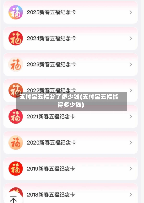 支付宝五福分了多少钱(支付宝五福能得多少钱)