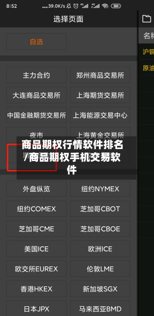 商品期权行情软件排名/商品期权手机交易软件