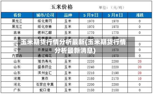玉米期货行情分析最新(玉米期货行情分析最新消息)
